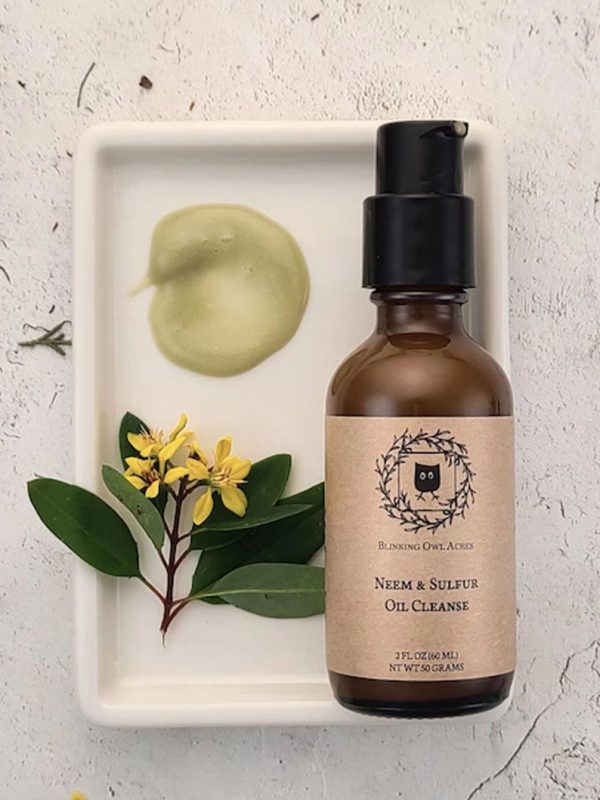 Neem and Sulfur Oil Cleanse, Holistic Face Wash, Natural Skincare