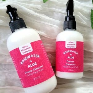 Rosewater & Aloe Cream Face Wash, Facial Cleanser for All Skin Types