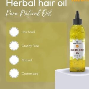 Herbal Hair Growth Oil With Chebe Powder And Black Castor Oil, 100% Natural Organic Hair Oil 8 oz