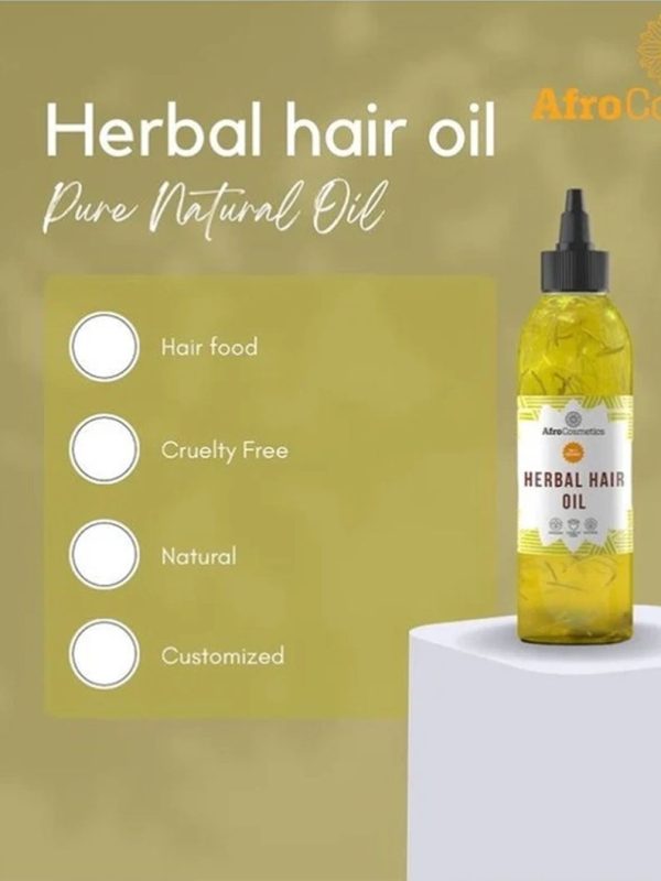 Herbal Hair Growth Oil With Chebe Powder And Black Castor Oil, 100% Natural Organic Hair Oil 8 oz