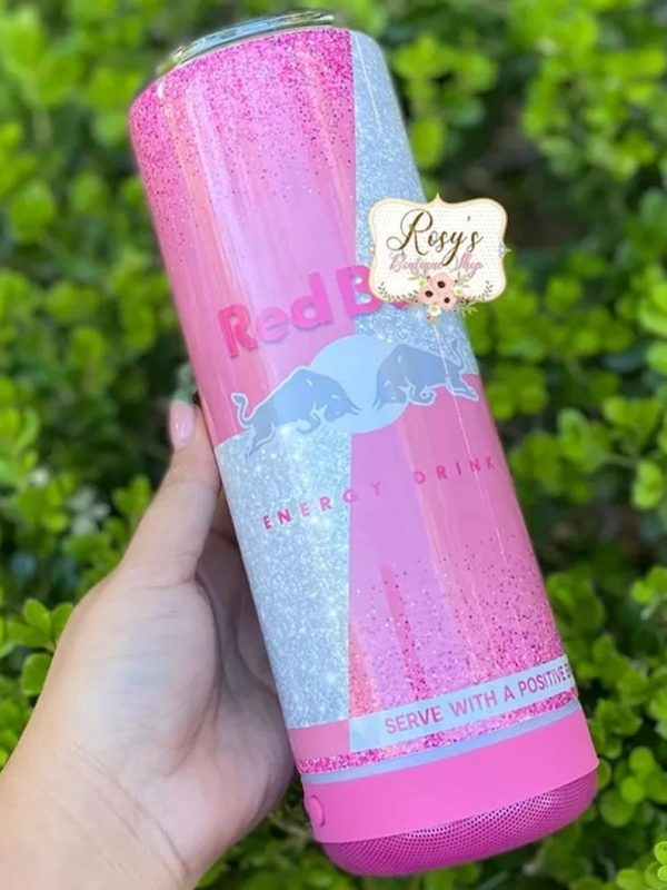 Bad B*tch Energy Pink Energy Drink Bluetooth Speaker 20oz Tumbler | Bluetooth Pink 20oz Tumbler | Gifts for her | Energy Drink 20oz Tumbler